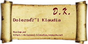 Dolezsál Klaudia névjegykártya
